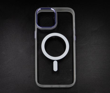 Чохол Clear MagSafe Color Metal Frame для iPhone 12 Pro Max purple