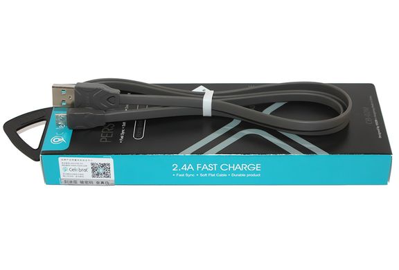 USB кабель Celebrat CB-02 Micro FC 2,4A/1m gray