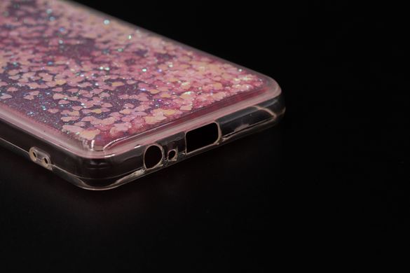 Силіконовий чохол для Samsung A8+ блискітки pink