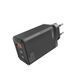 Мережевий зарядний пристрій Yoki Led Series YK-65 2Type-C + 1USB Gan PD 65W black