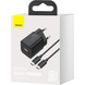 СЗУ Baseus TZCCSUP-L Super PD Charger 1Type-C 25W EU Mini 3A 1m Type-C+Type-C black