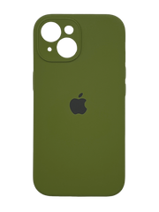 Силіконовий чохол Full Cover для iPhone 15 dark olive (virid) Full camera
