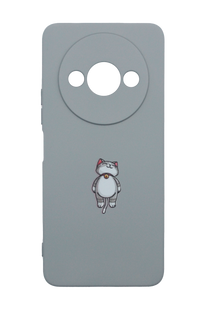 Силіконовий чохол Art для Xiaomi Redmi A3/A3x grey/cat Full Camera