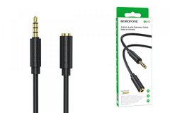 AUX кабель Borofone BL12 3.5mm audio extension cable male to female 1m black