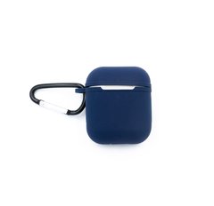 Чохол Silicone Case Shock-proof for AirPods 1/2 + карабін midnight blue