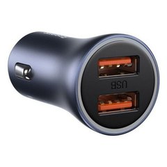 Автомобільний зарядний пристрій Baseus Golden Contactor Max 60W USB+USB dark grey