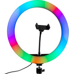 Кольцевая лампа M33 RGB диаметр 33см+стойка на пол 70см (2,1м) разноцветная для 1 телефона
