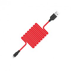 USB кабель Hoco X21 Silicone Lightning 2.1A 1m black/red