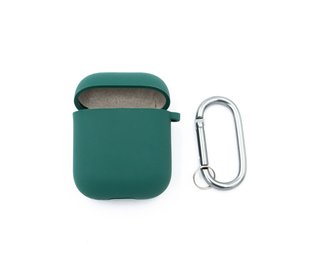 Чохол for AirPods 1/2 силіконовий dark green з мікрофіброю