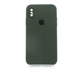 Силіконовий чохол Full Cover Square для iPhone X/XS cyprus green Full Camera