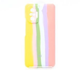Силиконовый чехол Full Cover для Xiaomi Redmi Note 10 Pro Rainbow №3 yellow/pink Full Camera