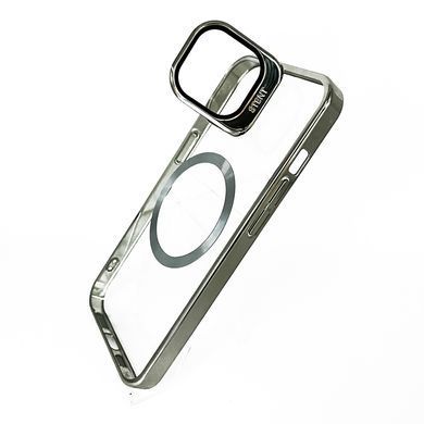 Чехол Fibra Window Leaf MagSafe для iPhone 13/14 clear/silver