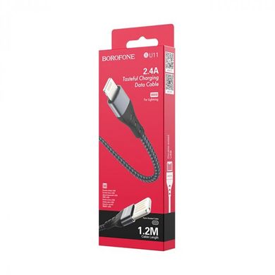 USB кабель Borofone BU11 Tasteful USB to Lightning 2.4A/1.2m black