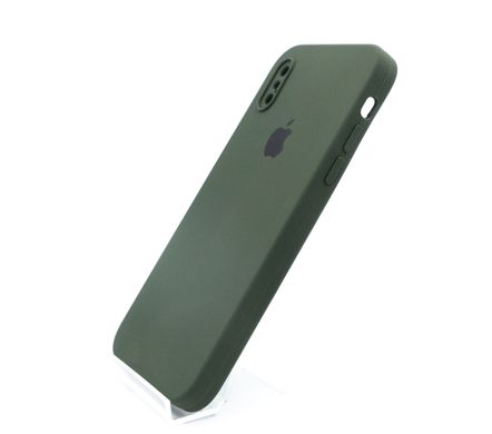 Силіконовий чохол Full Cover Square для iPhone X/XS cyprus green Full Camera