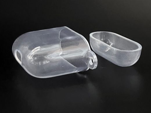 Чохол Silicone for AirPods 1/2 clear + карабін