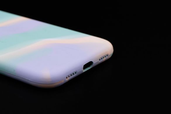 Силіконовий чохол full Aquarelle для iPhone XR turquoise/dasheen