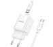 Мережевий зарядний пристрій Hoco C148A 1USB-C PD/QC 30W+Type-C to Type-C white