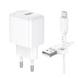 Мережевий зарядний пристрій Borofone BAS42A 1USB QC3.0 18W+USB to Micro white